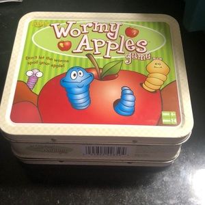 Wormy apples game canister no game inside just a little lunchbox